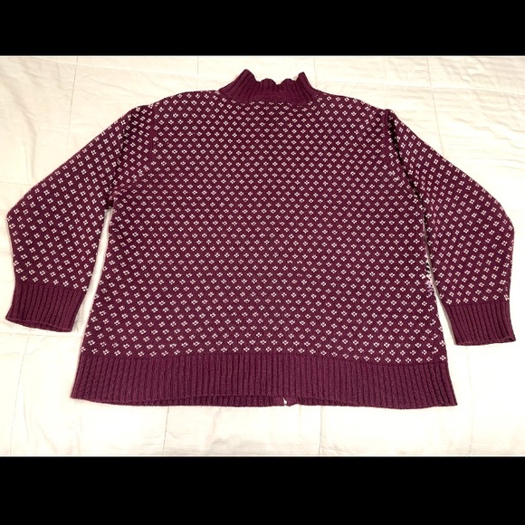 VTG Zip Cardigan Dressbarn Womens 22/24 Fair Isle Thick Knit 90s Ramie/Cotton - Picture 7 of 7